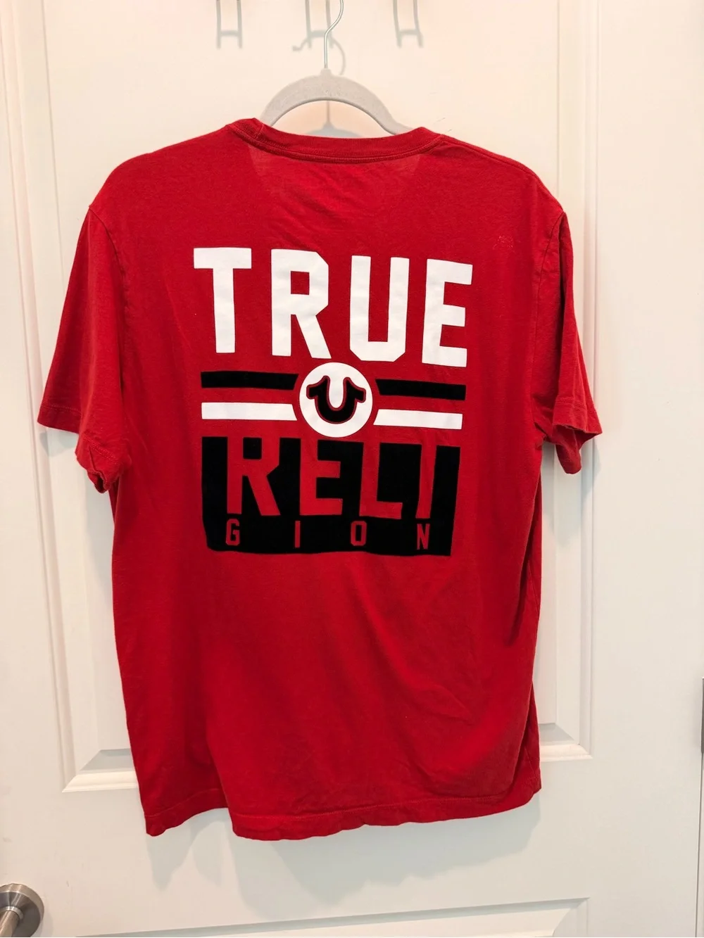 True Religion Brand Jeans Men's Short Sleeve Graphic Logo T-Shirt Size L